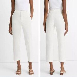 Vince | Women's White Mid-Rise Italian Stretch-Cotton Chino Pant - Size 4